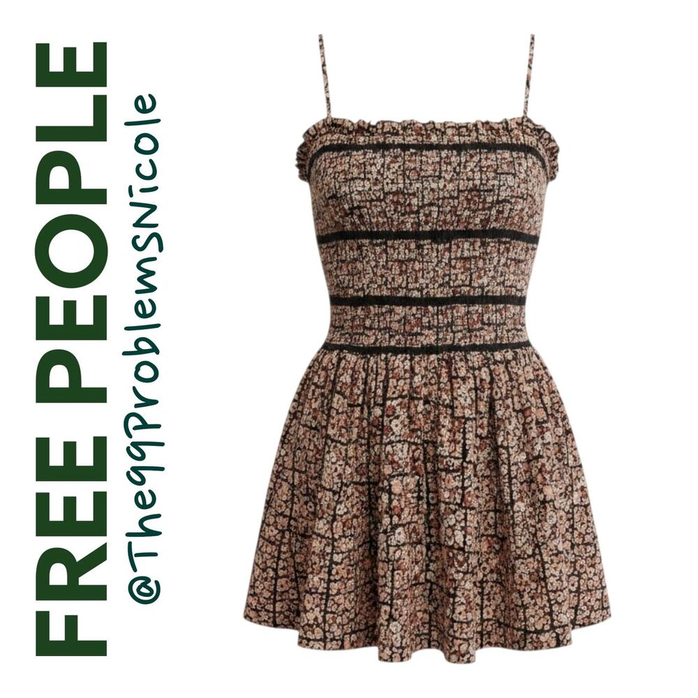 Free People Bali Checked Out Printed Romper